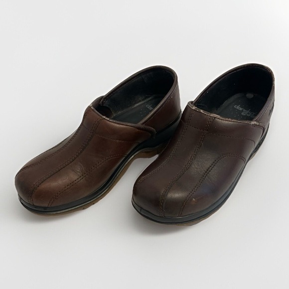 Dansko Clogs Women's‎ 6.5-7 EU 37 Brown Leather Shoes Clogs - Picture 1 of 8